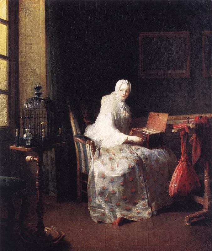 jean-Baptiste-Simeon Chardin The Canary Sweden oil painting art